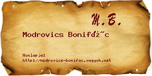 Modrovics Bonifác névjegykártya